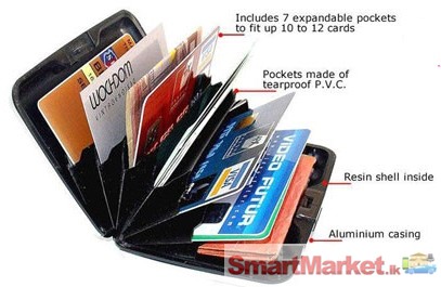 Aluminum Credit Card Wallet with RFID Protection.