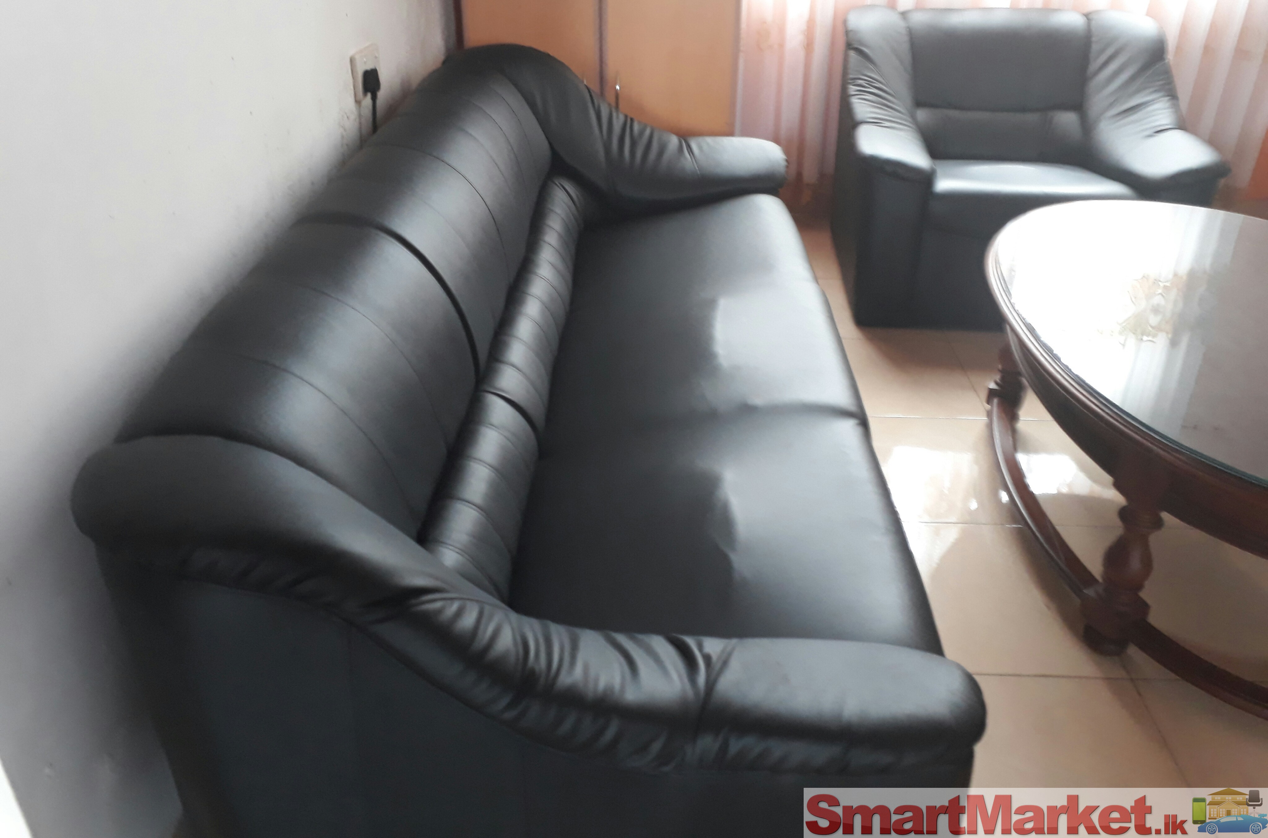 Black Rexin high quality sofa set