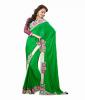 Party Wear Green Colored Satin Saree
